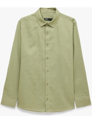 Koton Regular Fit Klasik Yaka Düğmeli Uzun Kollu Gömlek