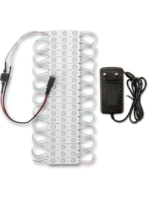 Esranın Dünyası Amber LED Mercekli Modül Tak Çalıştır Hazır Set Ürün Adaptör ve Dimmer Anahtar Dahil, Mutfak, Ayna, Tezgah, Akvaryum, Vitrin Aydınlatma (Günışığı, 20 Adet - Çıt Çıt Anahtar)          [enerji Sınıfı A]
