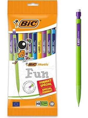 Esranın Dünyası Bıc Matic Combo Fun 0.7 Uçlu Kalem 10'lu Poşet, Farklı Renklerde Versatil Kalem, Kalem Içi 3 Adet Uç, Silgili