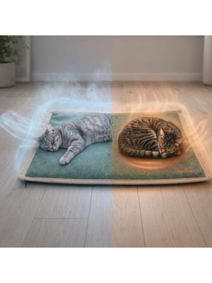Esranın Dünyası Gobypet Thermo Mat Kedi Yatağı Serinletici Minder Kedi Minderi 60X40 Cm, 2 Termo Jel Dahil, 4 Mevsim Serinletici Isıtıcı Kaymaz Kedi Köpek Uyku Pedi Pet Yatağı