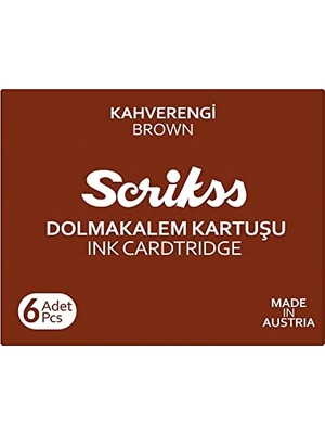 Esranın Dünyası Scrikss Kartuş Dolma Kalem Kartuşu 6'lı Paket Kahverengi
