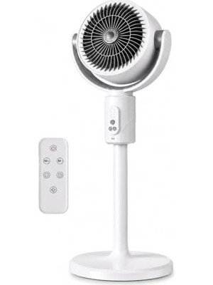 Esranın Dünyası Şarjlı Ayaklı Vantilatör, 5 Hız Kademeli, Uzaktan Kumandalı, Type-C Şarj, Sessiz Brushless Motor, 120° Salınım, 180° Açı Ayarı, 1-8 Saat Zamanlayıcı, Masaüstü ve Ayaklı Kullanım, 10W