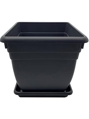 Esranın Dünyası Villa Kare Saksı Siyah Renk 18 Litre