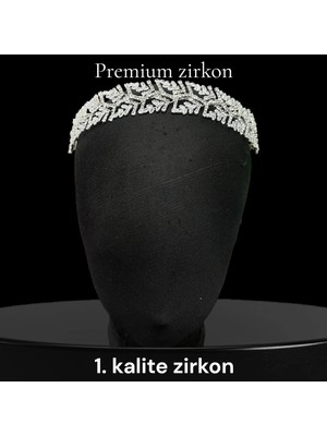 Sabek Bujiteri Zirkon Elite Band-Premium Kalite Zirkon Taç, Özel Tasarım Gelin Aksesuarı Gelin Saç Bandı