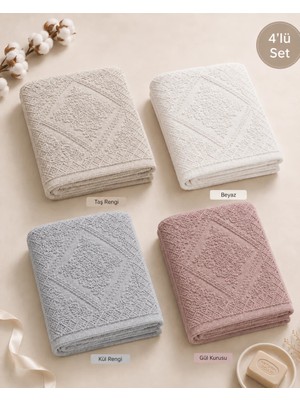 Evim Sade 4'lü 50X70 Pamuklu Ayak Havlusu – Soft Renkler