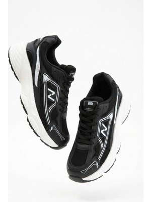 Zerenyus DRKSTP-182 Balance Premium Fileli Ortopedik Taban Siyah Beyaz Kadın Sneaker
