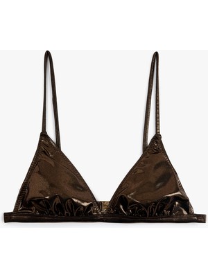 Koton Varak Baskılı Parlak Bralet Bikini Üstü