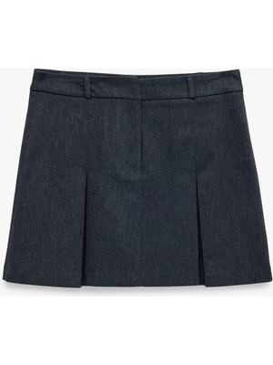 Koton Normal Bel Pileli A Kesim Mini Etek