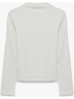 Koton Modal Karışımlı Slim Fit Dik Yaka Uzun Kollu Tişört