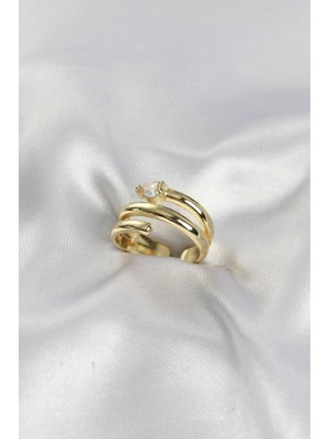 Sylar Pirinç Gold Renk Sarmal Yılan Model Kadın Yüzük