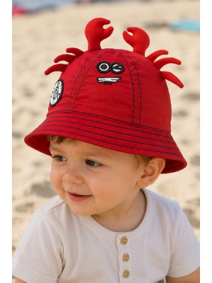 Baby Hola 1-3 Yaş 50CM Erkek Çocuk Yazlık Yengeç Figürlü Fötr Şapka Y2313005