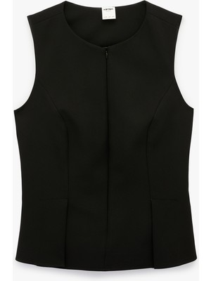 Koton Fermuarlı Bisiklet Yaka Kolsuz Blazer Yelek
