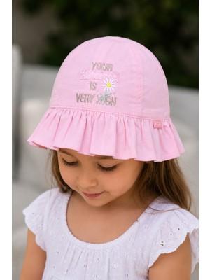 Baby Hola 4-8 Yaş 52CM Kız Çocuk Papatya Desen Yazlık Fötr Şapka Y2322001