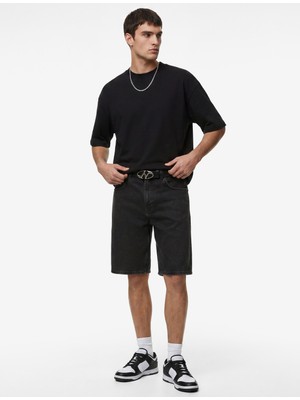 Koton Pamuklu Kısa Kollu Bisiklet Yaka Basic Oversize Tişört