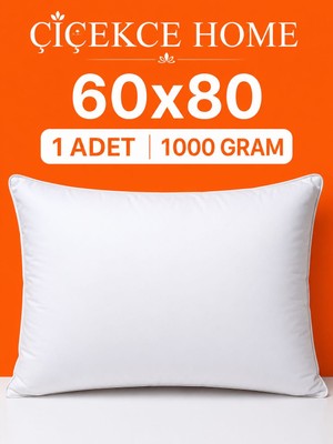 ÇİÇEKCE HOME Çiçekce Home Yastık Boncuk Silikon Elyaf Dolgulu 1.kalite 60X80 1 Adet 1000 Gram