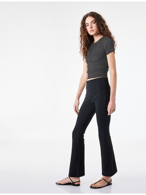 Koton Bürümcük Kumaş Slim Fit Ispanyol Paça Tayt Pantolon