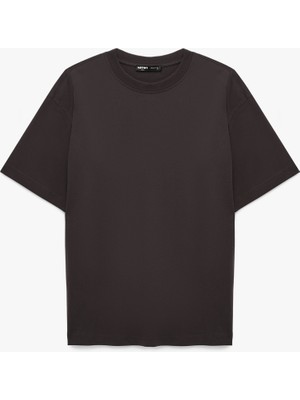 Koton Kısa Kollu Bisiklet Yaka Pamuklu Basic Oversize Tişört