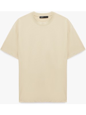 Koton Kısa Kollu Bisiklet Yaka Pamuklu Basic Oversize Tişört
