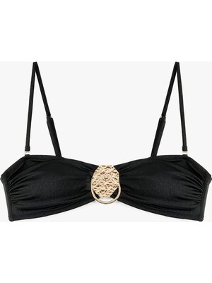 Koton Çıkarılabilir Askılı Aksesuar Detaylı Bandeau Straplez Bikini Üstü