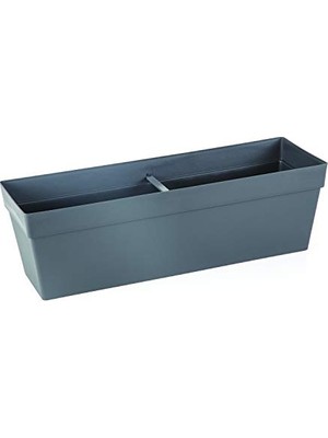 Esranın Dünyası YB02 Yalı Balkon Saksı Drenaj Aparatlı 51,5cm, 10,8 Litre Antrasit