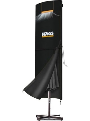 Esranın Dünyası Haegs Bahçe Şemsiye Kılıfı, Veranda Parasol Konsol Şemsiyesi Brandası, Koruma Örtüsü, Su Geçirmez, Hava Koşullarına Dayanıklı Bahçe Gölgelik Güneşlik Örtüsü (240-57/57 Cm) Siyah