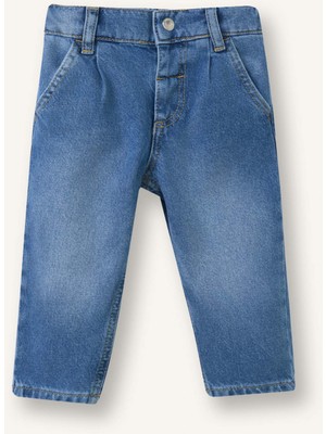 DeFacto %100 Pamuk Baggy Fit Mavi Pantolon Kız Bebek H2202A526HS
