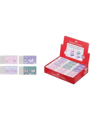 Esranın Dünyası Faber-Castell Kelebek Silgi, Dust-Free, 30X Asorti