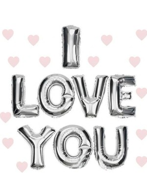MiraLive I Love You Folyo Balon Gümüş Renk 35 cm