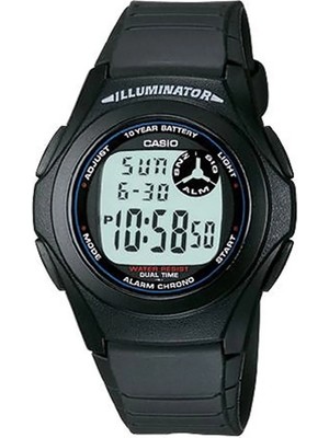 Casio F-200W-1ADF Erkek Kol Saati Suya Dayanıklı Dijital Fonksiyonlu Siyah Silikon Kordon