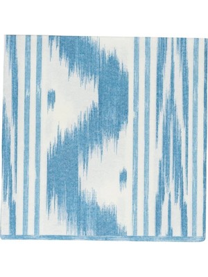 Caspari Toile De Nantes Blue-Paper Linen Napkin Airlaid Dinner-12 In