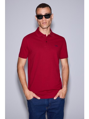 U.S. Polo Assn. Erkek Bordo Regular Fit Polo Yaka Basic Tişört 50326963-VR014