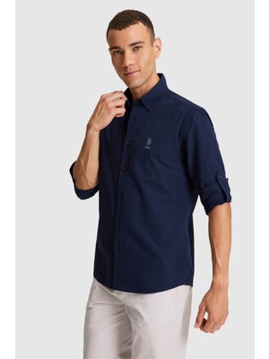 U.S. Polo Assn. Erkek Açık Lacivert Uzun Kollu Basic Gömlek 50324638-VR059