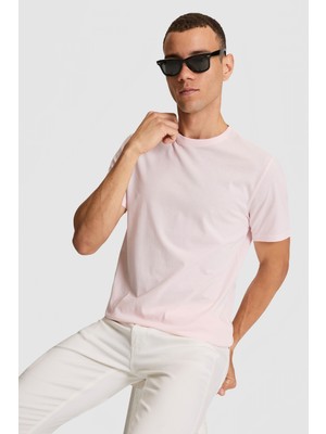 U.S. Polo Assn. Erkek Açık Pembe Regular Fit Bisiklet Yaka Basic Tişört 50327022-VR078