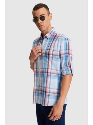 U.S. Polo Assn. Erkek Kobalt Mavi Uzun Kollu Gömlek 50322207-VR077