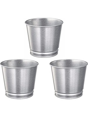 Esranın Dünyası Saksı 3 Adet Paslanmaz Çelik Bitki Saksısı Boyanabilir 9cm