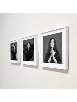 Senden Hediye Beyaz Sök Tak Kare Çerçeve 3'lü 21x21 cm Yapışkan Bantlı Kolay Asılabilir