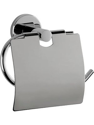 Esranın Dünyası Promosyonca Tuvalet Kağıtlığı Metal, Kapaklı Tuvalet Kağıdı Tutucu, Krom Kaplama, Vidalı