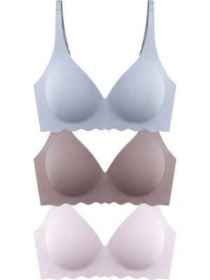 Cottonhill Seamless Bra - Lumera | Lazer Kesim Balensiz Rib Dokulu Dalga Kesim Dikişsiz Kadın Sütyen 3'lü Paket