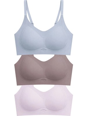 Cottonhill Seamless Bra - Elaris | Lazer Kesim Balensiz Dekolteli Şerit Detay Dikişsiz Kadın Sütyen 3'lü Paket