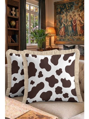 Hanna Home Saçaklı Kırlent Kılıfı Toprak Kahverengi Dekoratif Yatak Odası Dekoru Saçaklı Yastık Kılıfı 43X43 cm