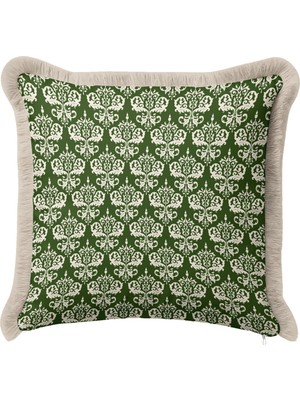 Hanna Home Dekoratif Yastık Kılıfı Dekoratif Yeşil Motifli Kırlent Kılıfı Koltuk Takımı Aksesuarı 43X43 cm