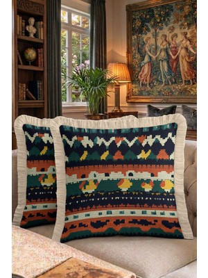 Hanna Home Geometrik Dekoratif Yastık Kılıfı Yastık Kılıfı Ev Dekorasyonu 43X43 cm Dijital Baskılı