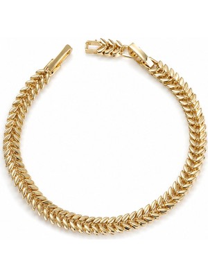 Serelya cm Başak Model Gold Renk Pirinç Kadın Bileklik