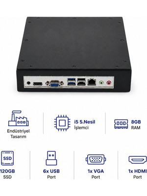 Grandstarr Bxk I5-5.nesil/8gb RAM/120GB SSD Endüstriyel Mini Pc - Box Pc