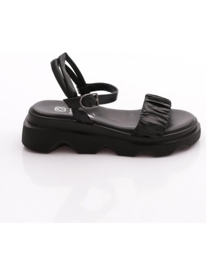 Dgn 3551 Kadin Kalin Taban Paraşüt Kumaş Detayli Sandalet