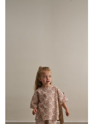 Oh la la Koala For Little Ones Bej Boho Bloom Serisi Waffle T-Shirt