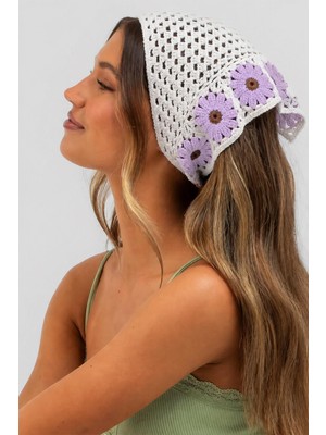 New Obsessions Floral Örgü Üçgen Bandana