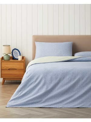 English Home Petite Blossom Kolay Ütülenir Çift Kişilik Nevresim Takımı 200X220 cm Mavi - Yeşil
