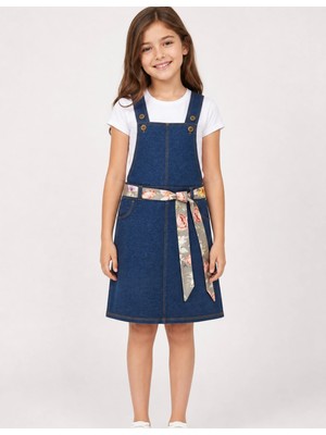 Organickid Denim Kız Çocuk Salopet Elbise
