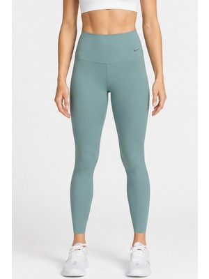Nike Dri Fit Zenvy Gentle Support High Waisted 7/8 Leggings Kadın Yüksek Bel Iç Cepli Spor Tayt Su Yeşili